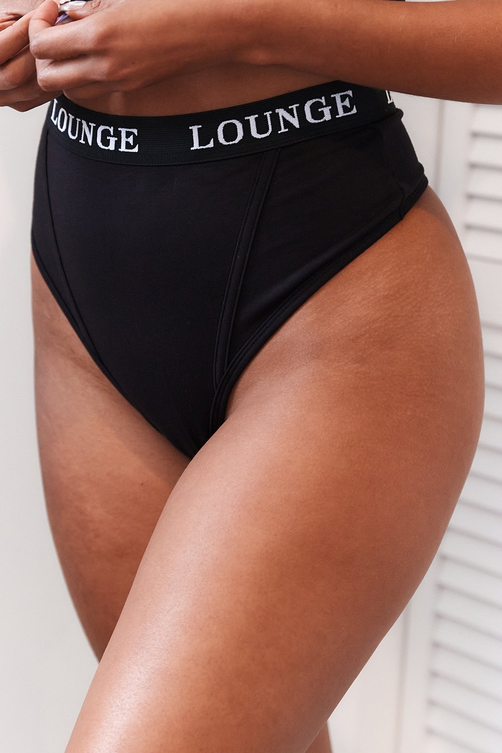 Lounge Underwear Bamboo Basic Lanières Noir | ROHMAB-596