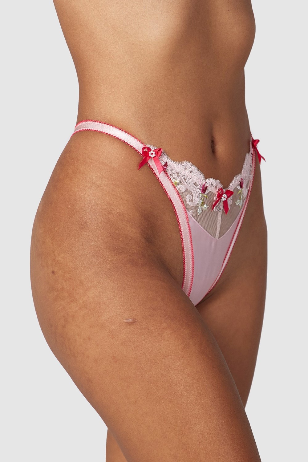 Lounge Underwear Bloom Embroidered G-string Rose | VWRLHT-420