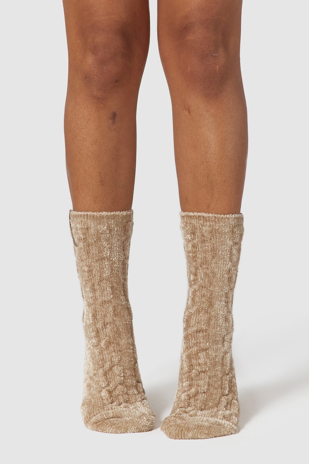 Lounge Underwear Chenille Tricoté Socks Mink | BQMOPL-783