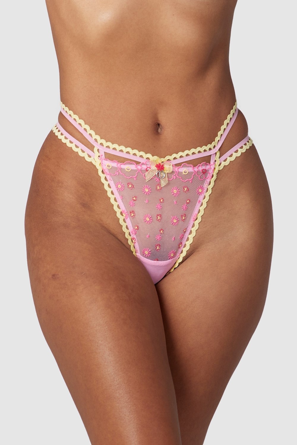 Lounge Underwear Daisy Embroidered Lanières Rose | LXCOQN-853