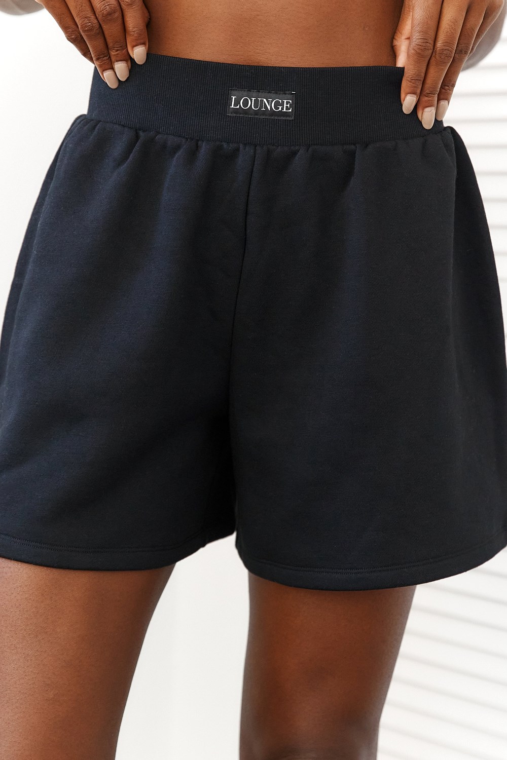 Lounge Underwear Essential Crop Top & Shorts Set Noir | VCLBFQ-735