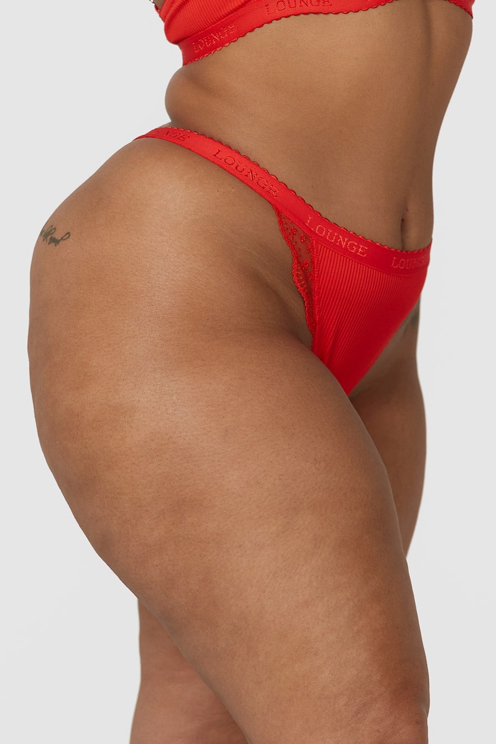 Lounge Underwear Nervuré Lanières Rouge | IZFRYO-652