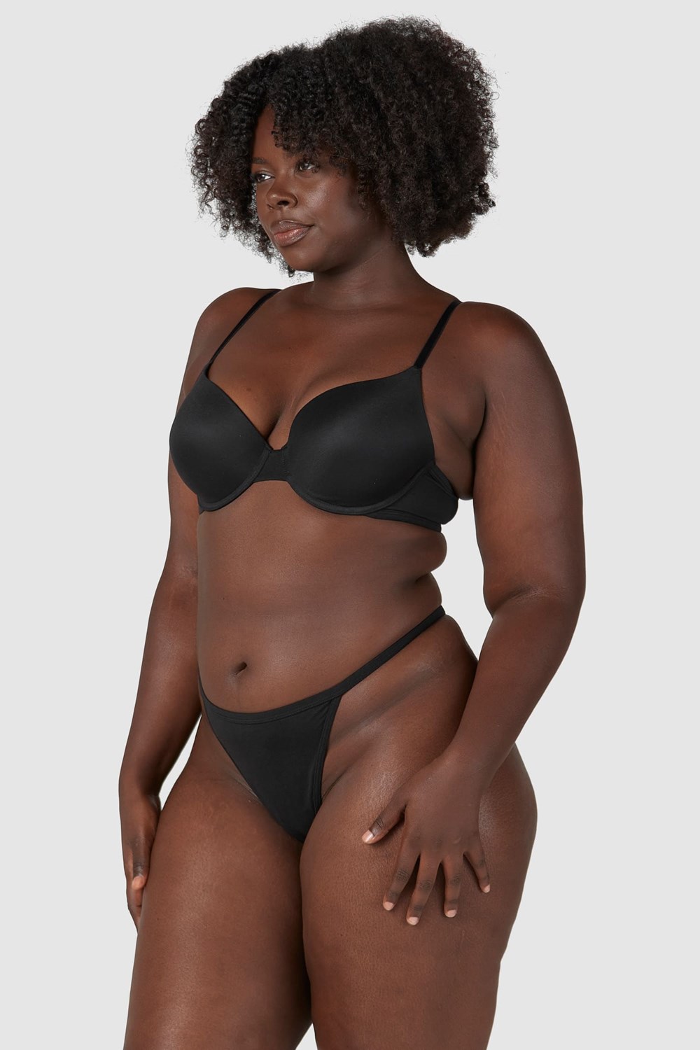 Lounge Underwear Sculpt Push-up T-shirt Bra & G-string/Briefs Set Noir | RAIFBY-650