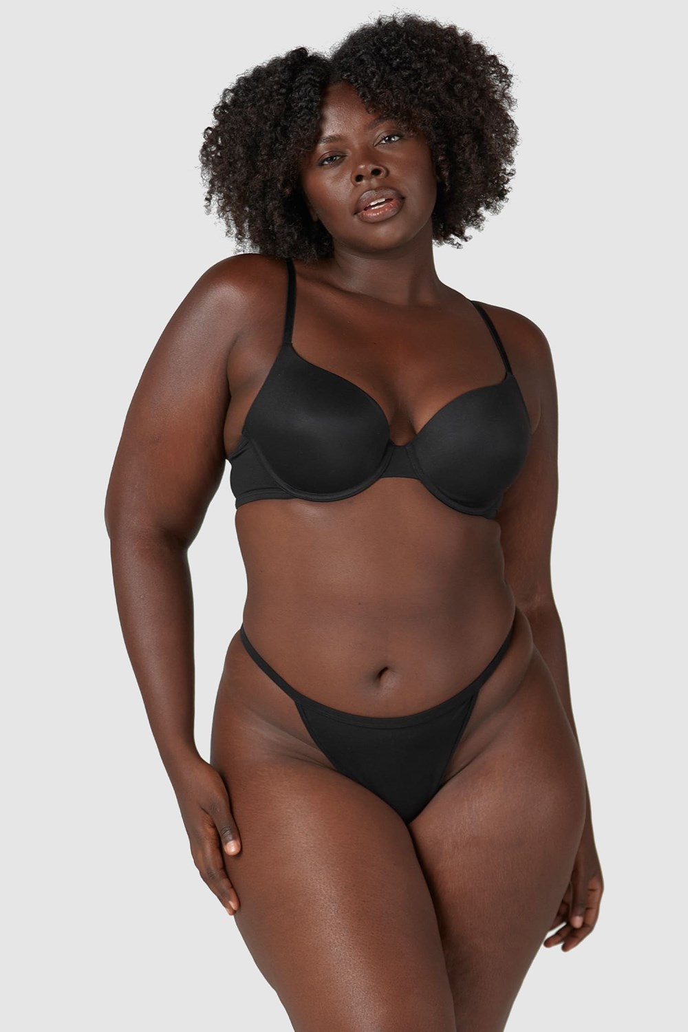 Lounge Underwear Sculpt Push-up T-shirt Bra & G-string/Briefs Set Noir | RAIFBY-650