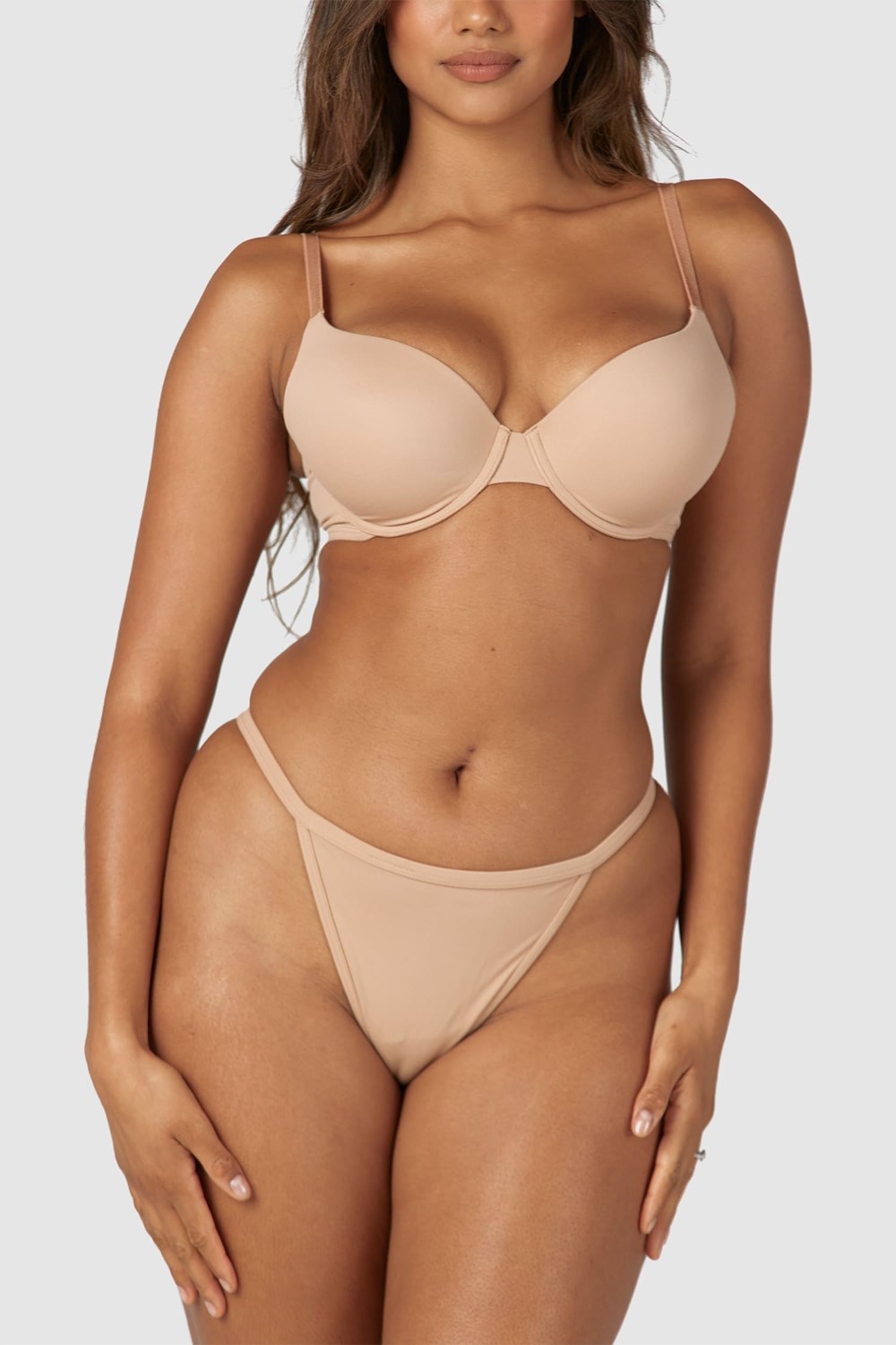 Lounge Underwear Sculpt Push-up T-shirt Bra & Lanières/Briefs Set Honey | VGTDHL-067