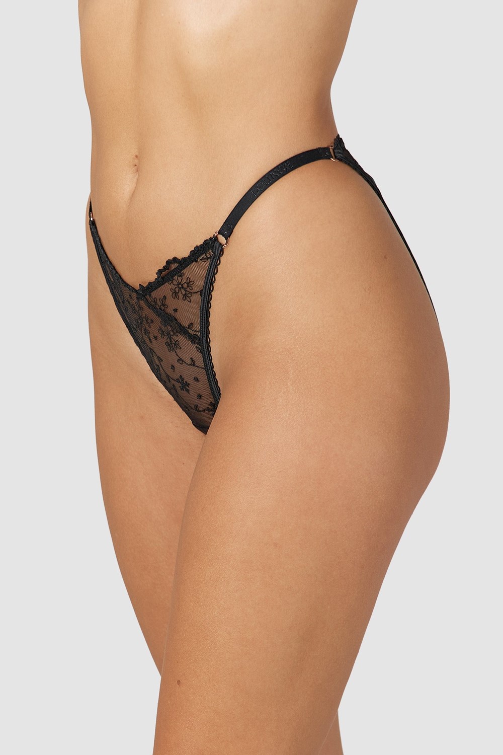 Lounge Underwear Slinky Open Back Briefs Noir | CPOKRW-386