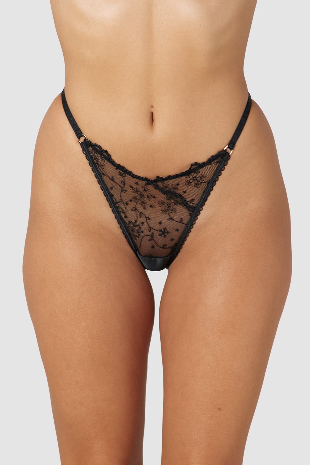 Lounge Underwear Slinky Open Back Briefs Noir | CPOKRW-386