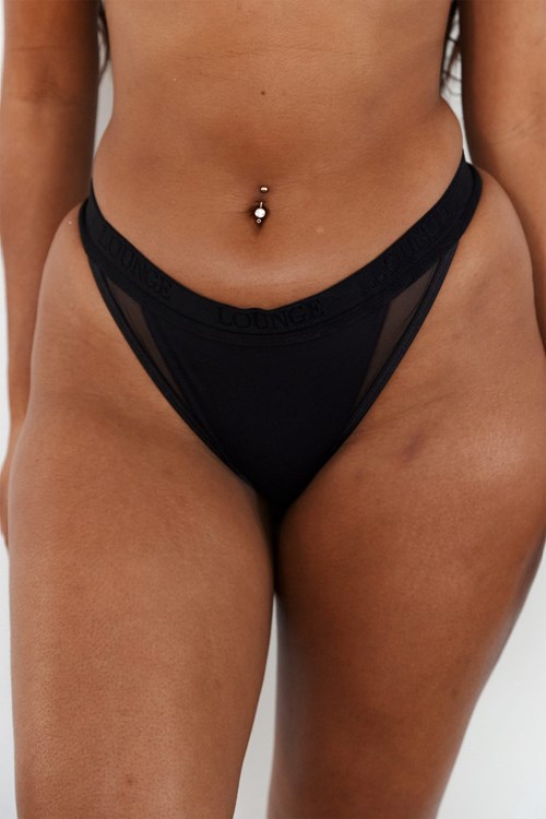 Lounge Underwear Contour Mesh Lanières Noir | GATCDI-159