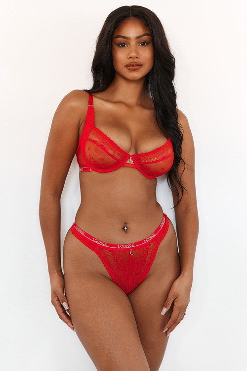 Lounge Underwear Liberty Balcony Bra & Lanières/Briefs Set Rouge | YNVBIM-490